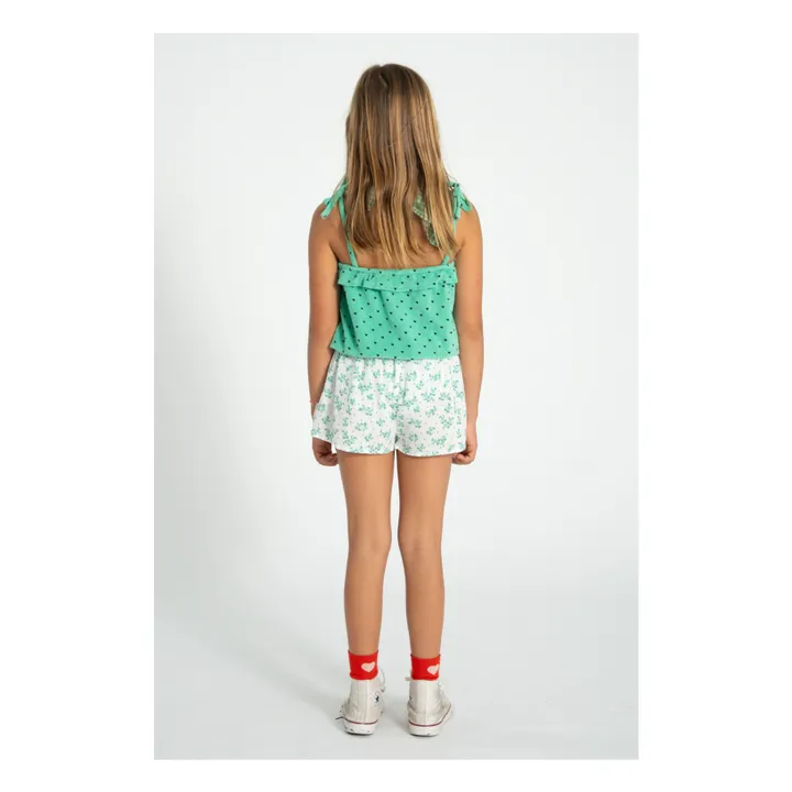 Top à Bretelles Cœurs Eponge Coton Bio | Vert- Image produit n°7