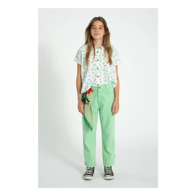 Camisa floral de algodón orgánico | Blanco