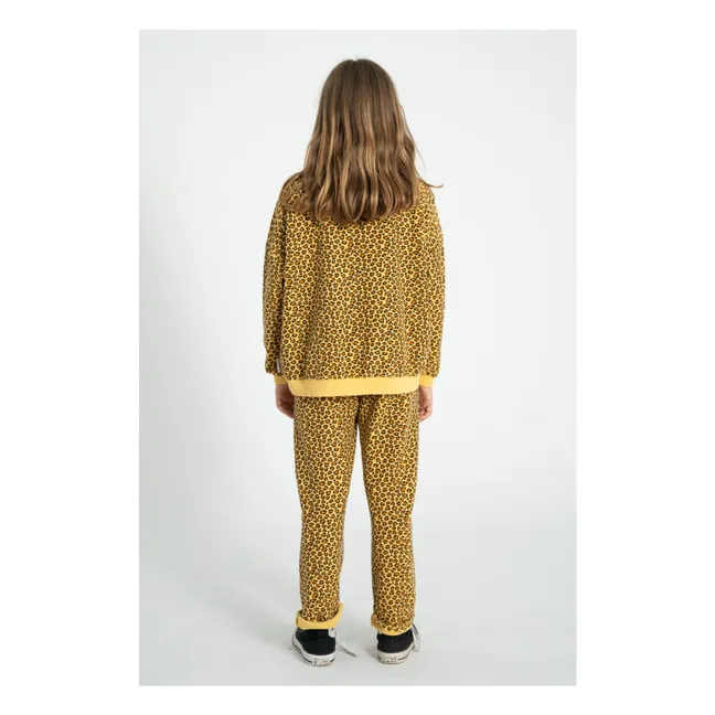 Joggers de leopardo de algodón orgánico | Amarillo Mostaza