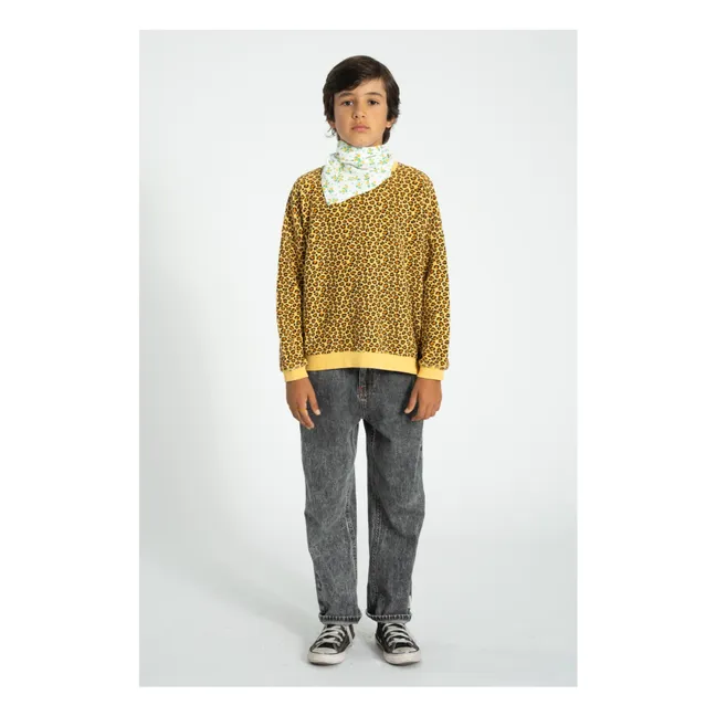 Organic cotton leopard sweatshirt | Mustard