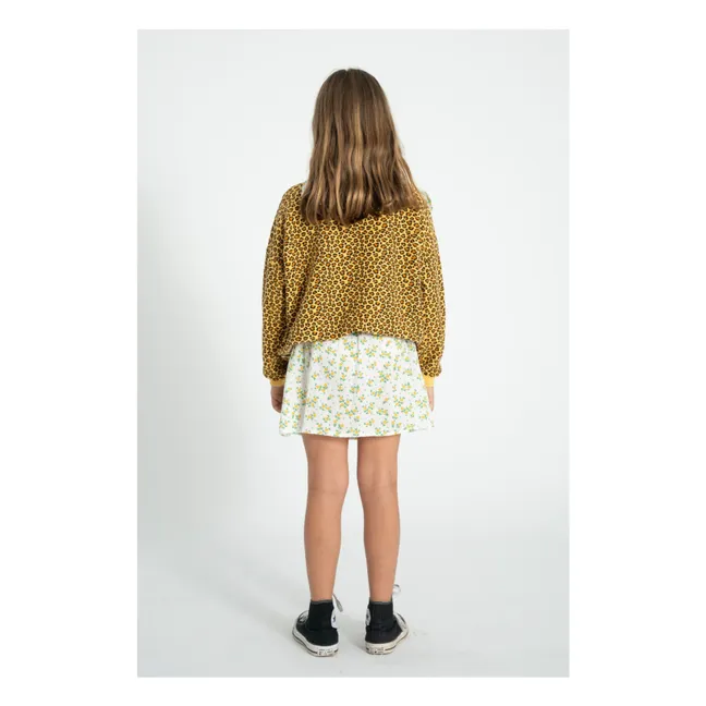 Organic cotton leopard sweatshirt | Mustard