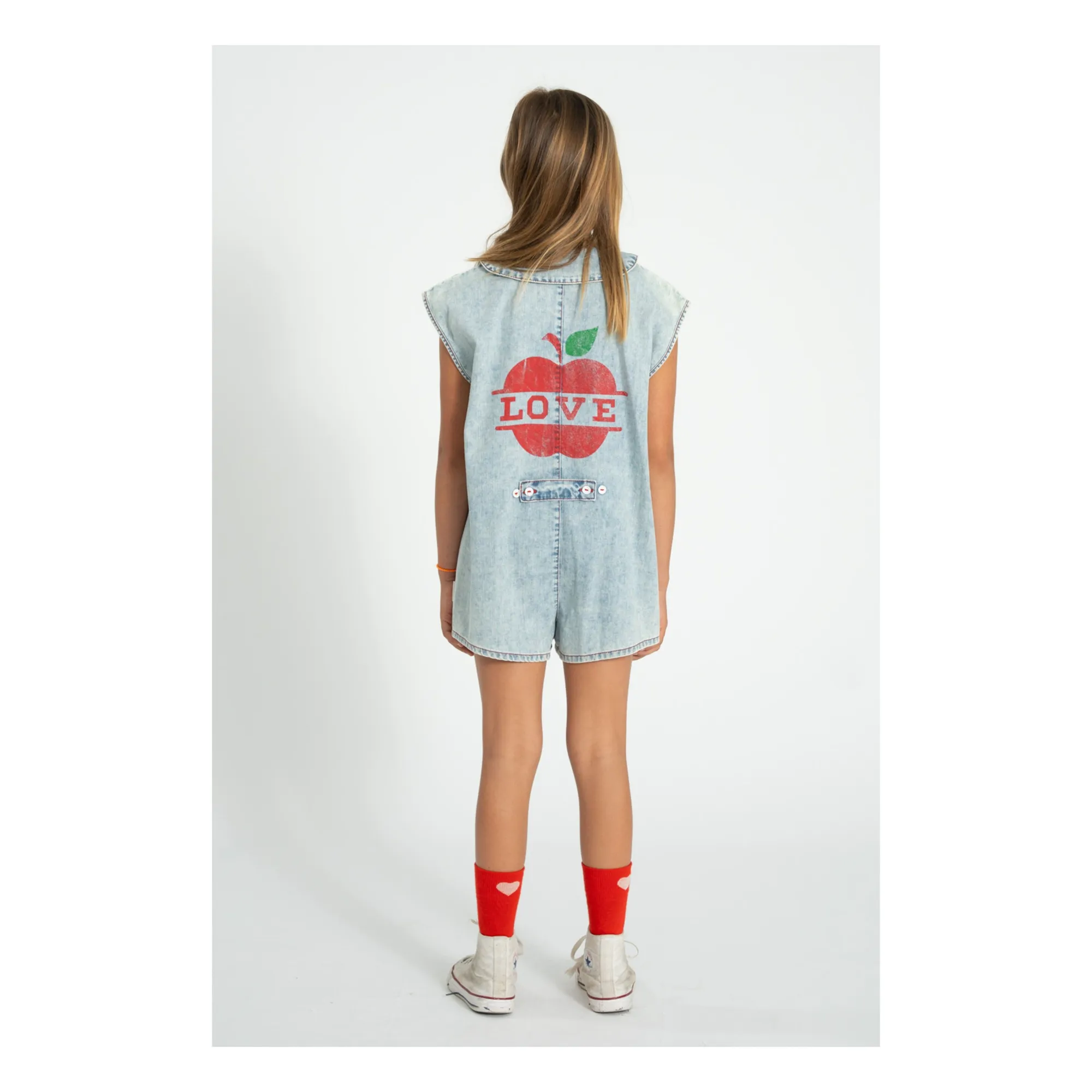 Combishort Denim | Bleu délavé- Image produit n°1