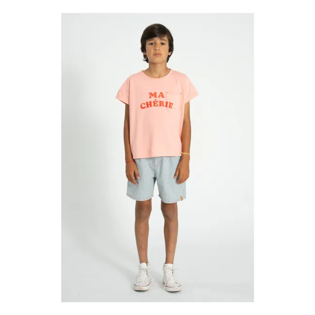 Short Denim Rayé | Bleu