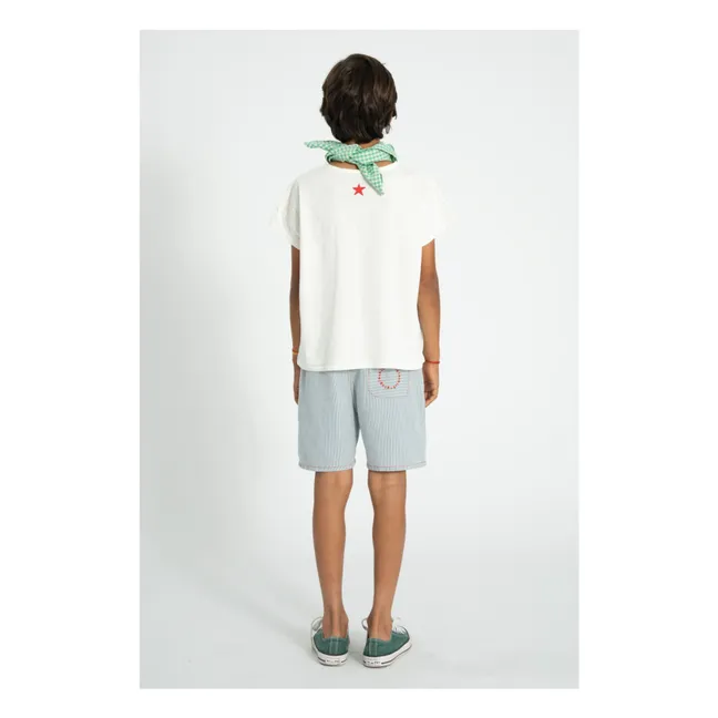 Short Denim Rayé | Bleu