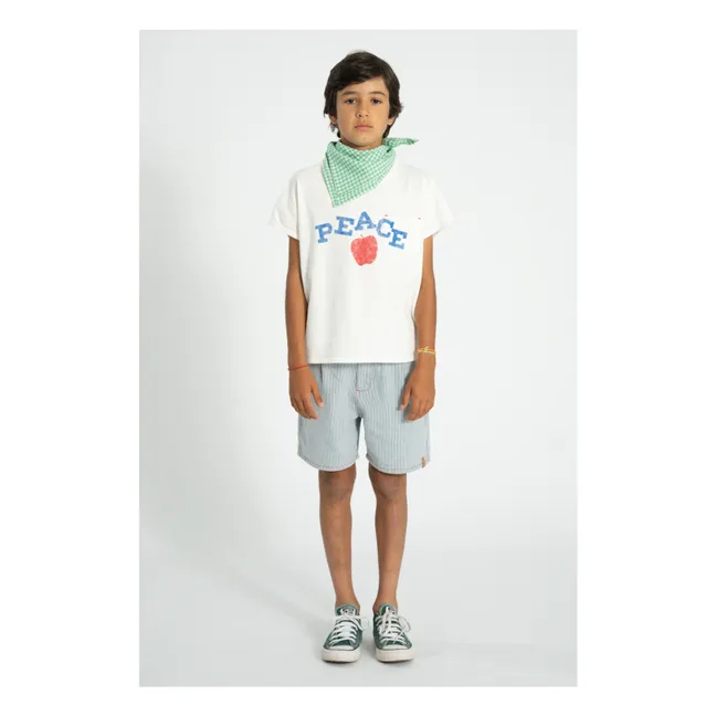 Short Denim Rayé | Bleu