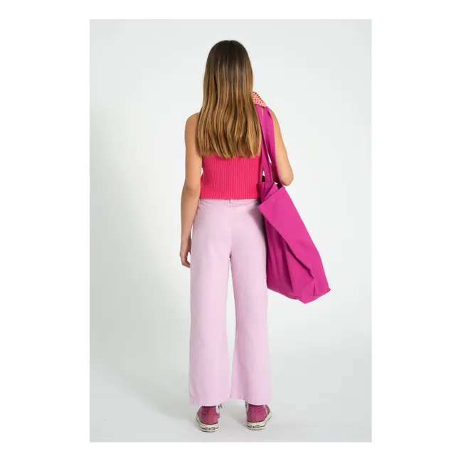 Flare Fleuri Twill Pants | Pink