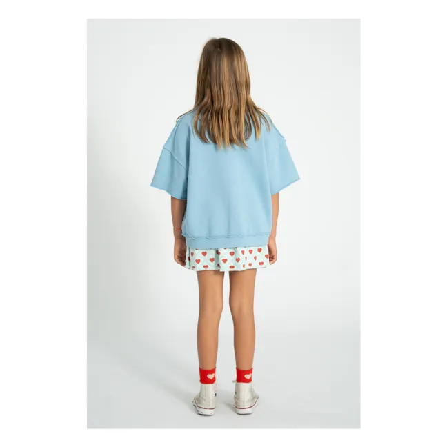Falda Twill Hearts | Azul Claro