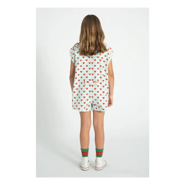 Mono Twill Hearts | Azul Claro