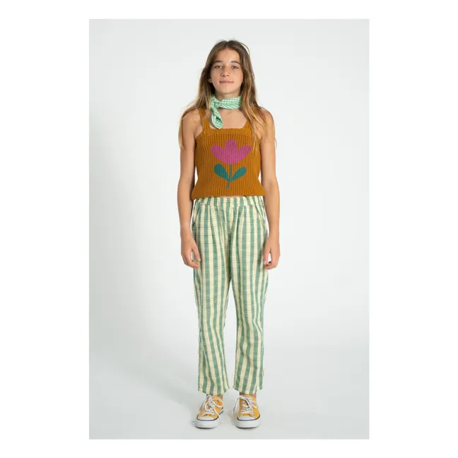 Pantalon à Carreaux Coton Bio | Jaune