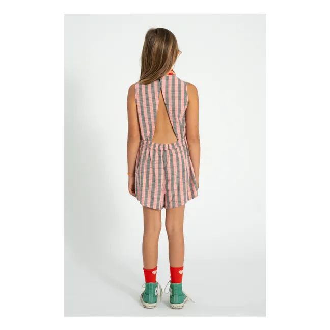 Combishort Rayée Coton Bio | Rose
