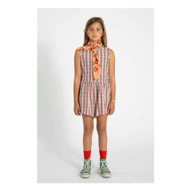 Combishort Rayée Coton Bio | Rose