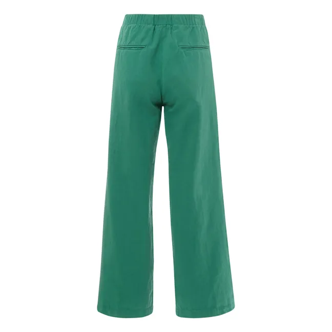 Pantalones de algodón y lino | Verde