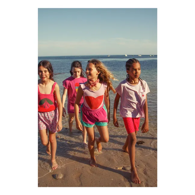 Body Côtelé Cœur Coton Bio | 	Lilas