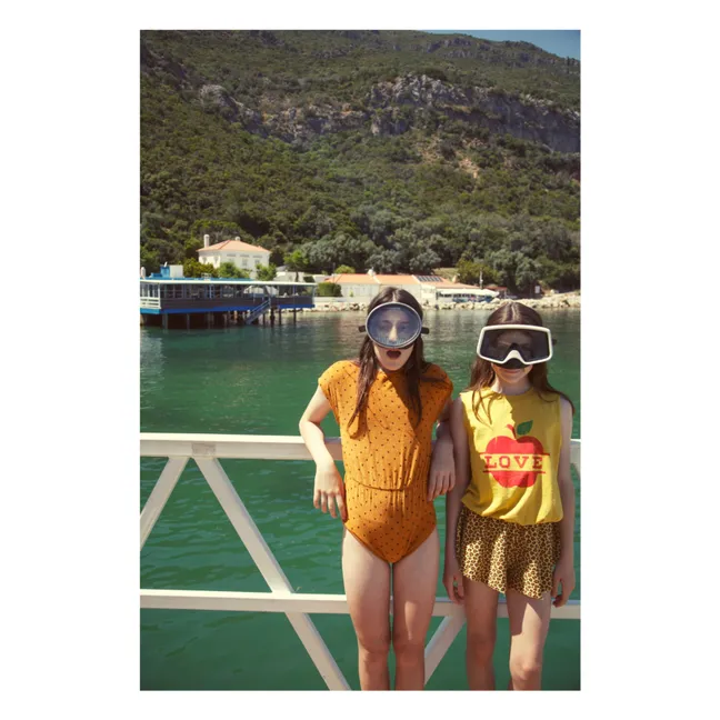 Leopard shorts Organic cotton fleece | Mustard