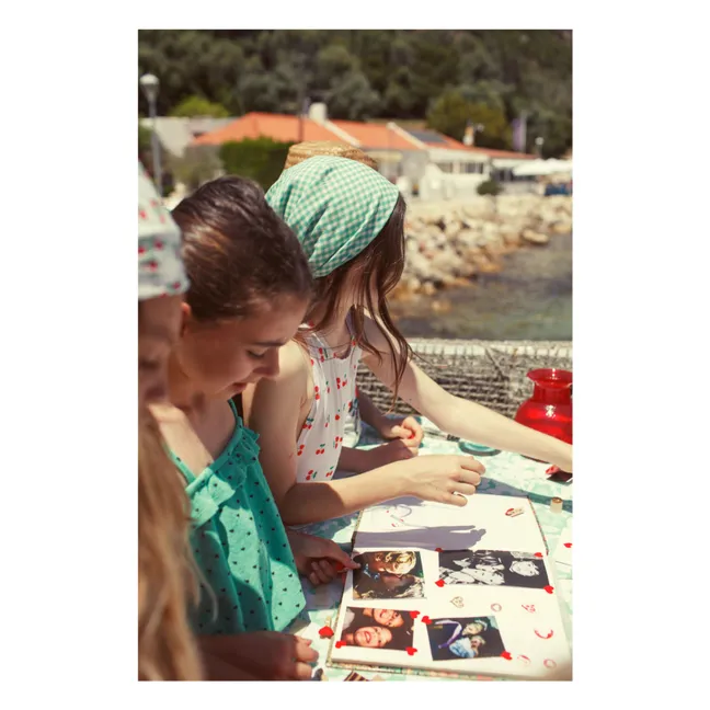 Organic cotton terry heart strap top | Green