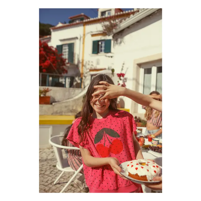 Sudadera sin mangas de rizo de algodón orgánico Cherry | Rosa Fushia