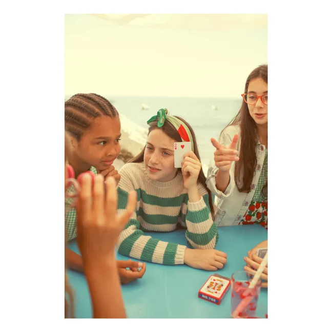 Gestreifter Pullover aus Bio-Baumwolle | Grün