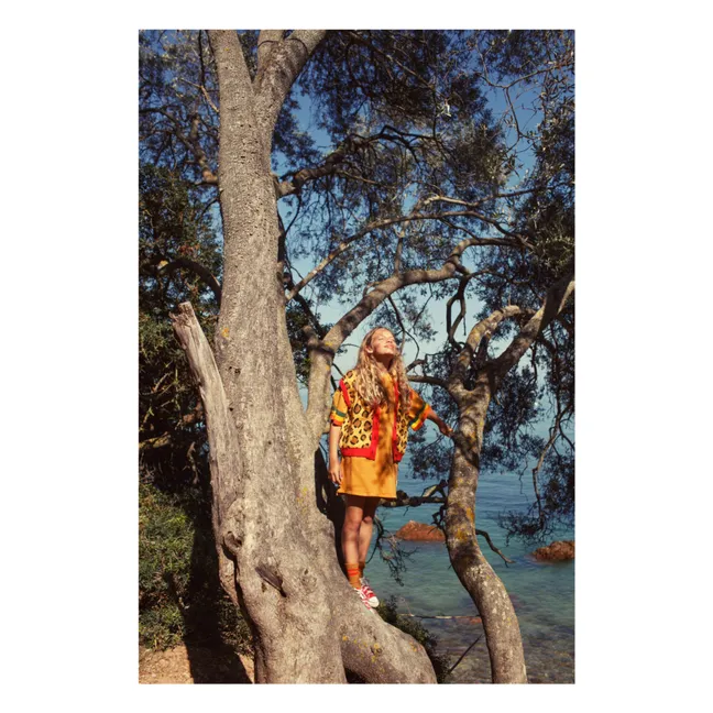 Striped T-shirt Dress | Camel