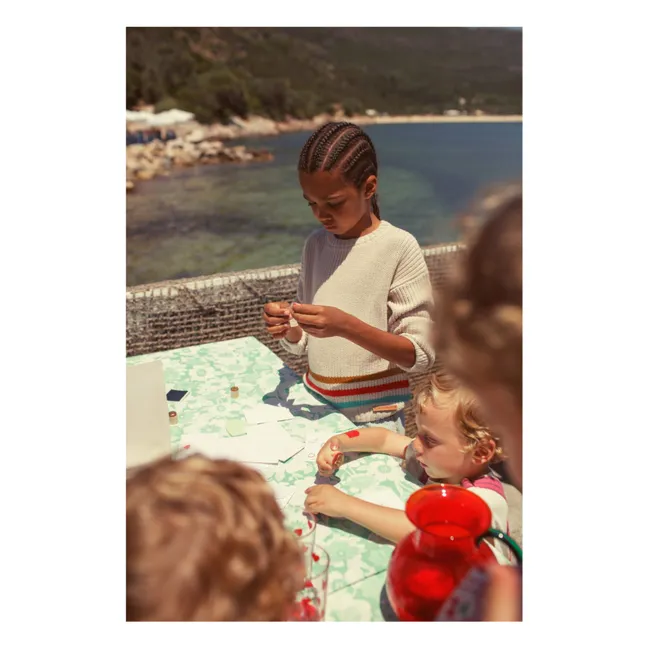 Gestreifter Pullover aus Bio-Baumwolle | Seidenfarben