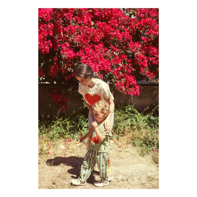 Pantalones a cuadros de algodón ecológico | Amarillo