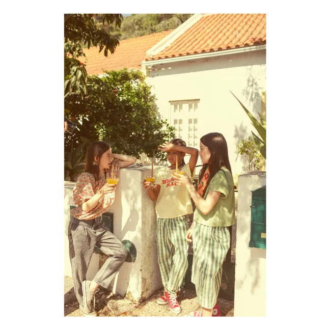 Pantalon à Carreaux Coton Bio | Jaune