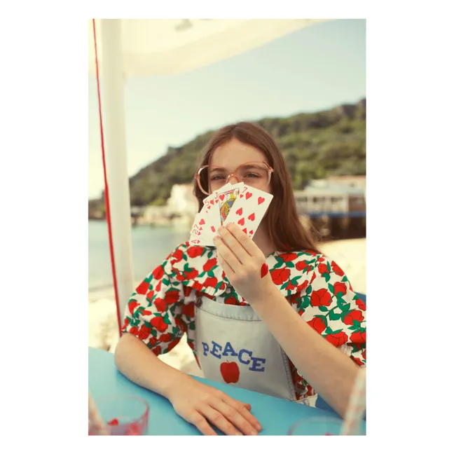 Blouse Col Claudine Fleurie | White