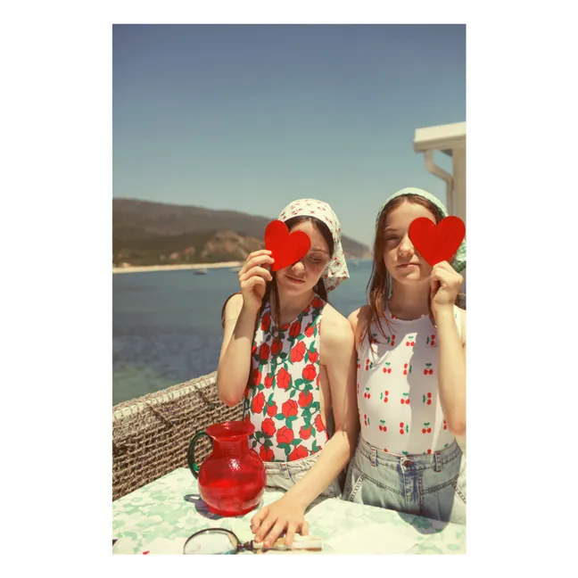 Organic Cotton Flowered Bandana | Red