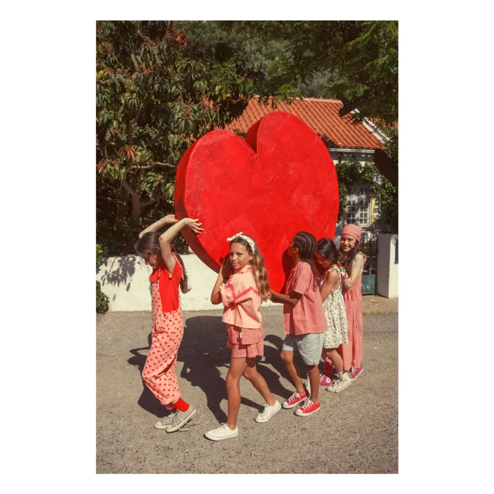 Veste Manches Courtes Géométrique Twill | Corail- Image produit n°3