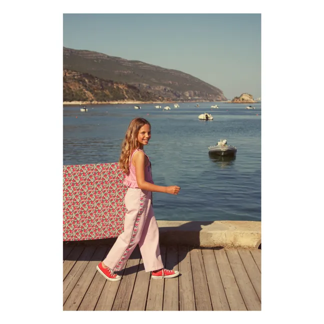 Flare Fleuri Twill Pants | Pink