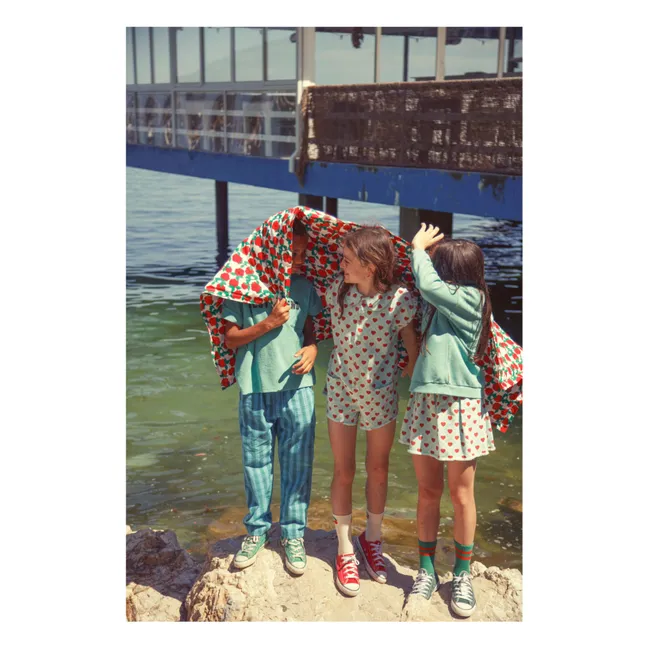 Jupe Cœurs Twill | Bleu Clair