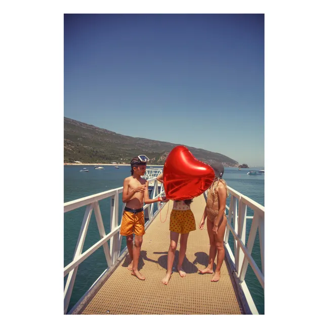 Effiloché Shorts Twill Hearts | Mustard