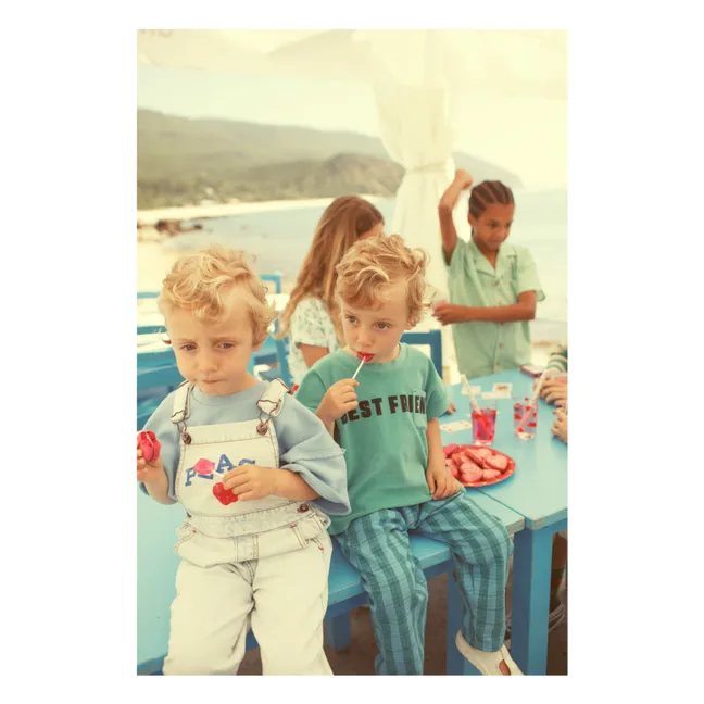 Pantalon à Carreaux Coton Bio | Bleu