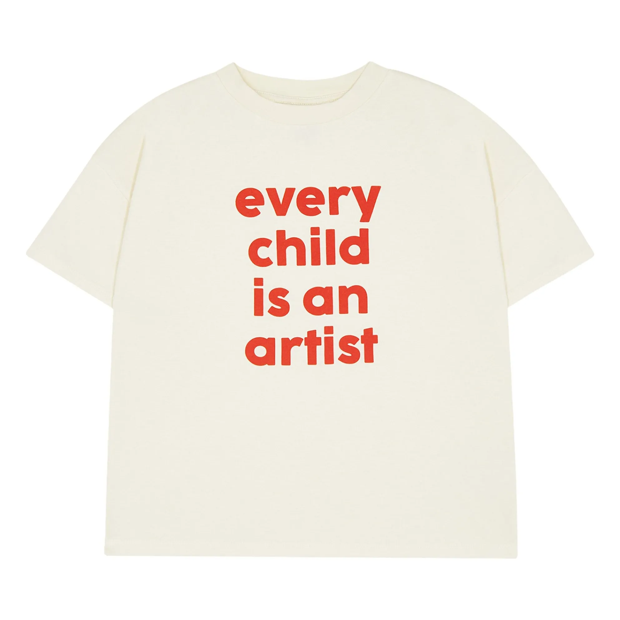 T-shirt Oversize Every Child Is An Artist Coton Bio | Ecru- Image produit n°0