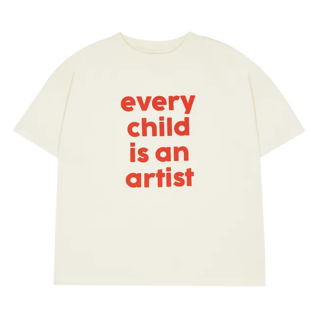 T-shirt Oversize Every Child Is An Artist Coton Bio | Ecru