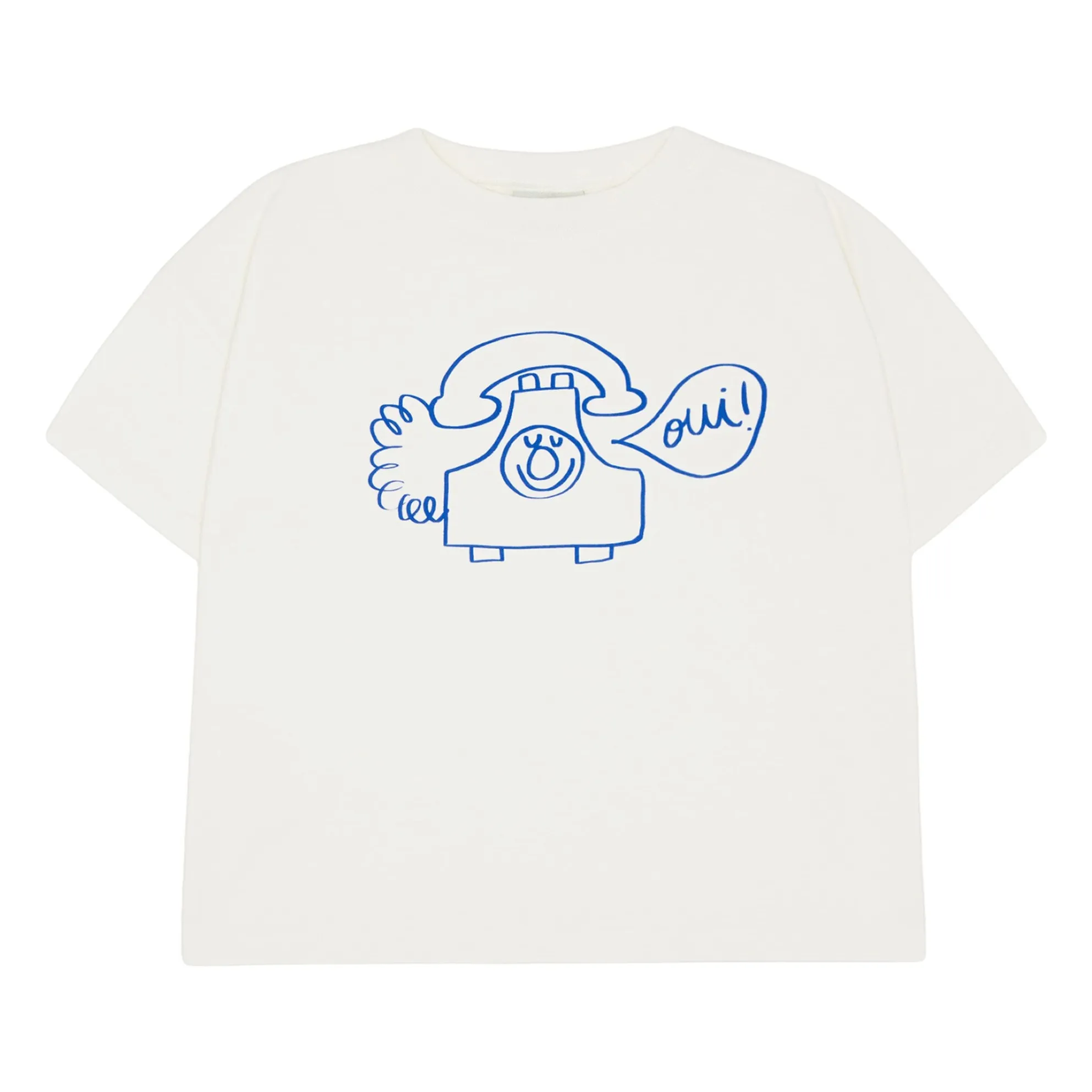 The Campamento Ecru Oversized Telephone T-Shirt Organic Cotton