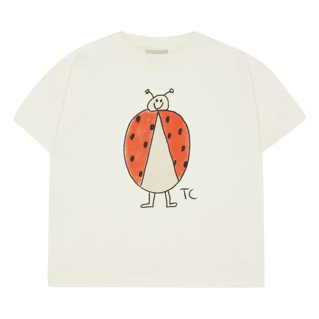 T-shirt oversize Coccinella Cotone organico | Ecru