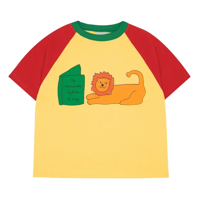 Oversize T-Shirt Löwe Bio-Baumwolle | Gelb