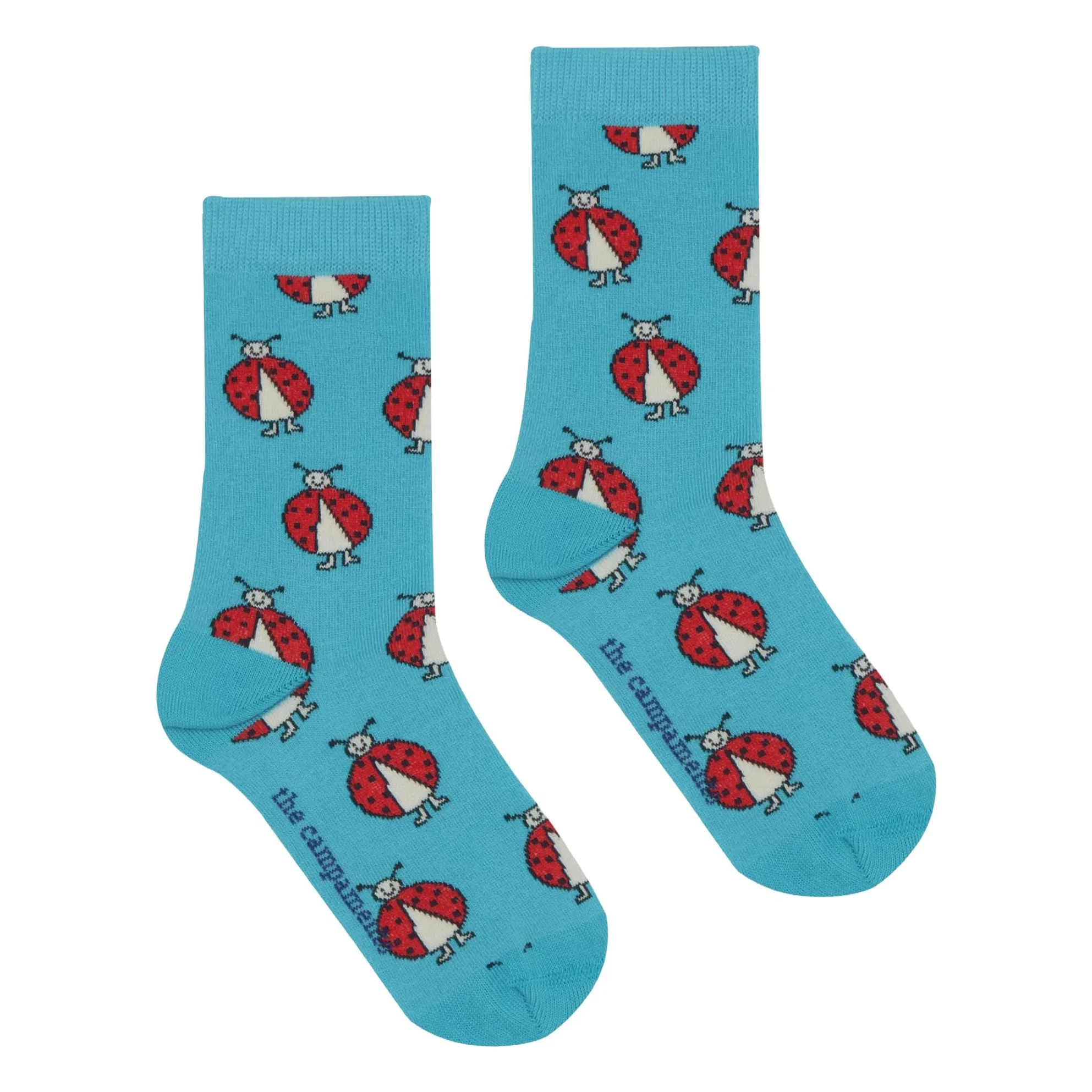 The Campamento Azure Blue Ladybug Socks
