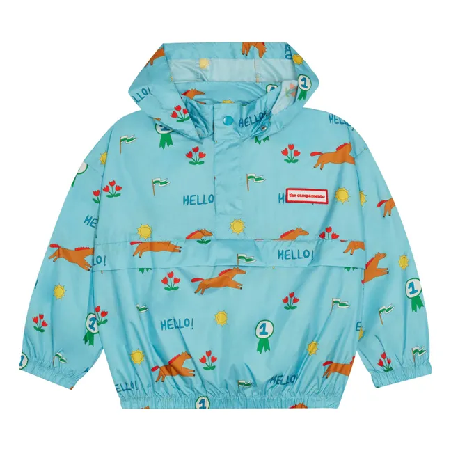 Windjacke Pferde Recycelte Fasern | Azurblau