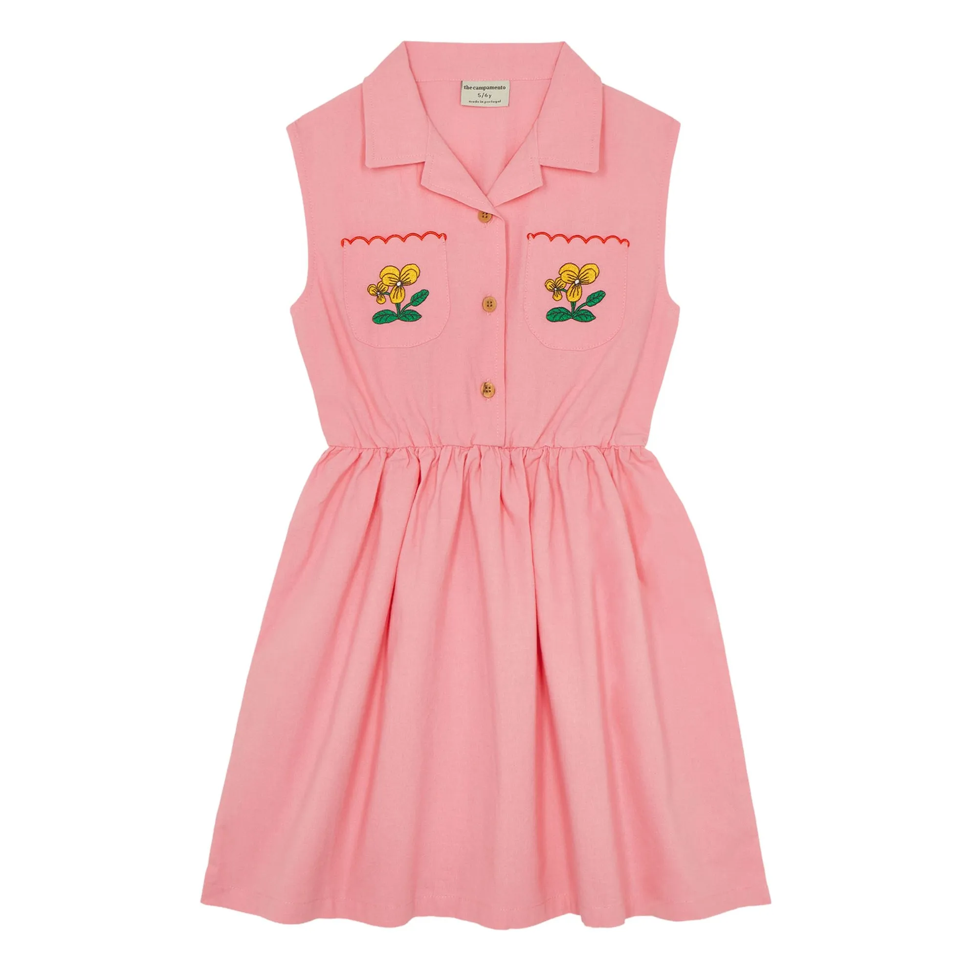 The Campamento Candy Pink Mi-Long Flower Dress