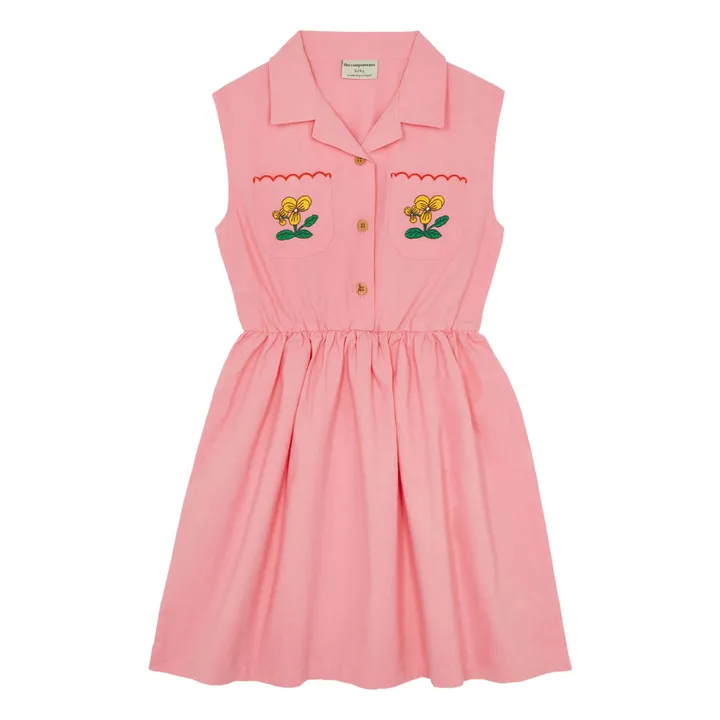 Vestido de flores Mi-Long | Rosa Bombón- Imagen del producto n°0