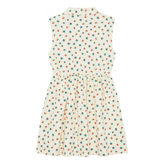 Mi-Long Floral Dress | Ecru