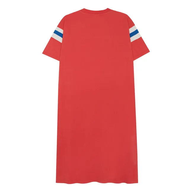 Oversize Constrasted Stripes Dress | Red