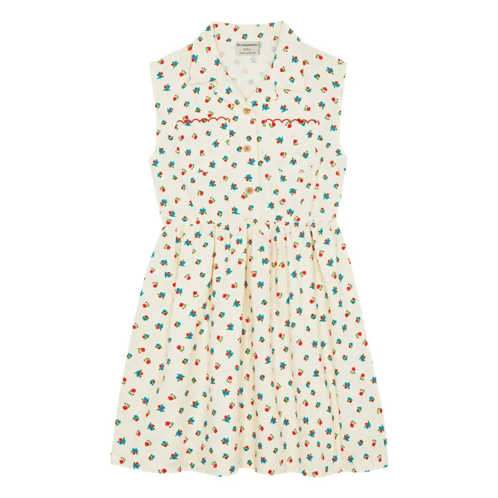 Vestido Floral Mi-Long | Crudo- Imagen del producto n°0