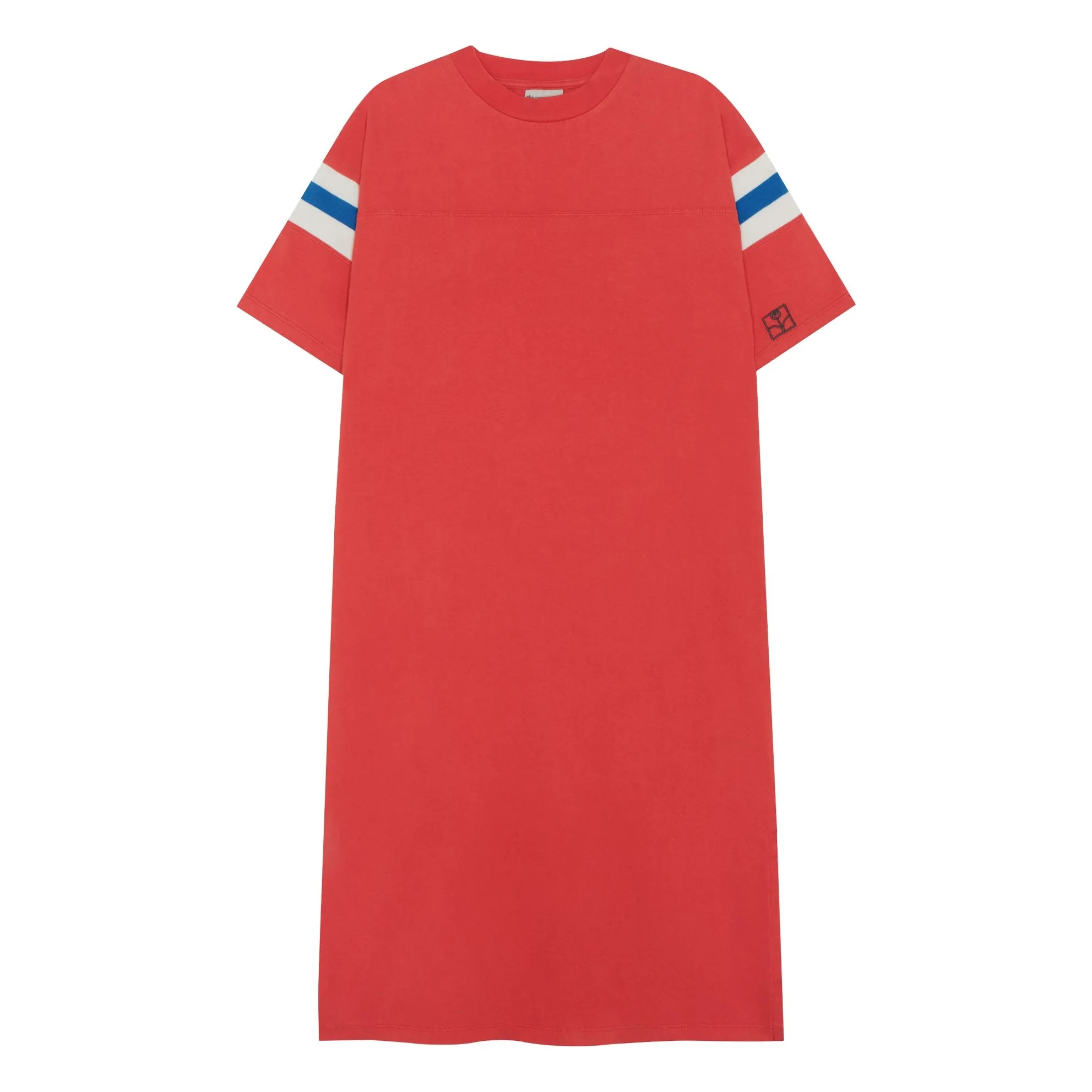 The Campamento Red Oversize Constrasted Stripes Dress