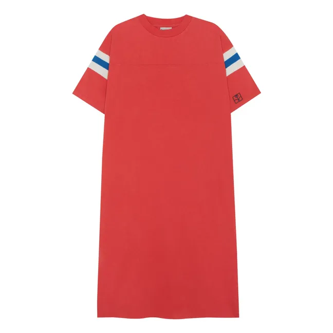 Abito oversize con strisce a contrasto | Rosso