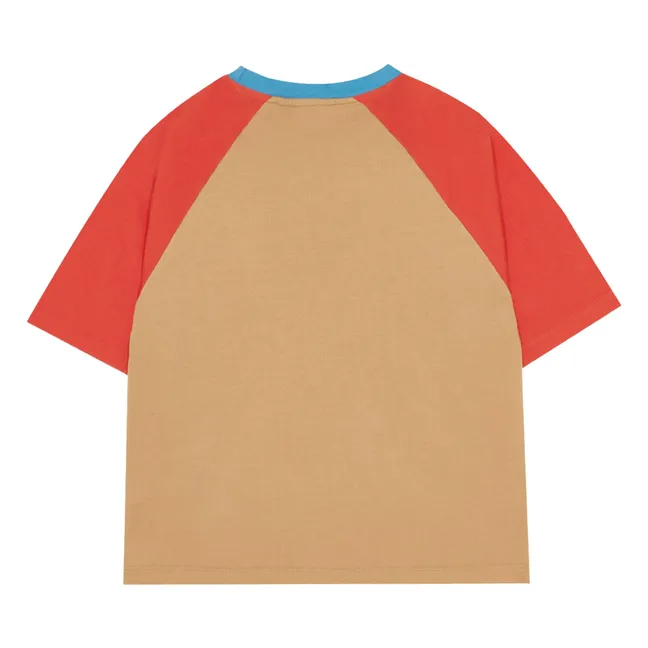 Maglietta oversize a blocchi di colore | Camel