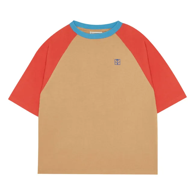 Camiseta oversize Color Block | Camel