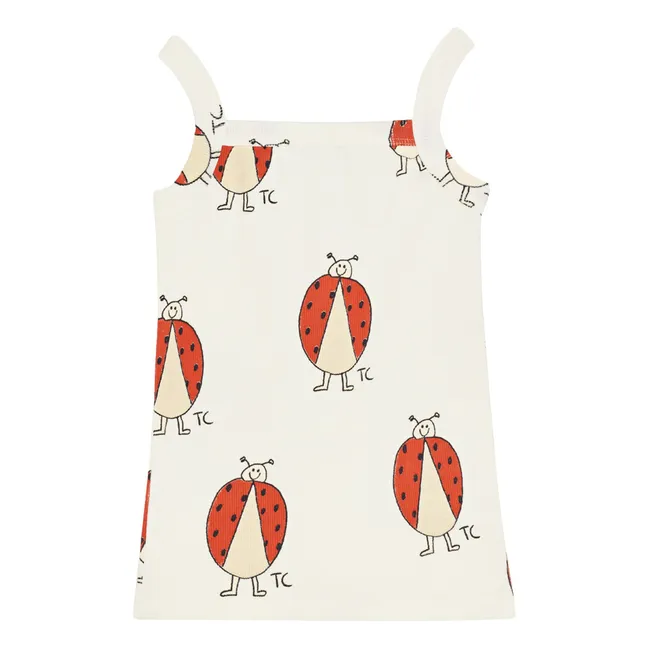 Camiseta de tirantes acanalada Mariquitas | Crudo