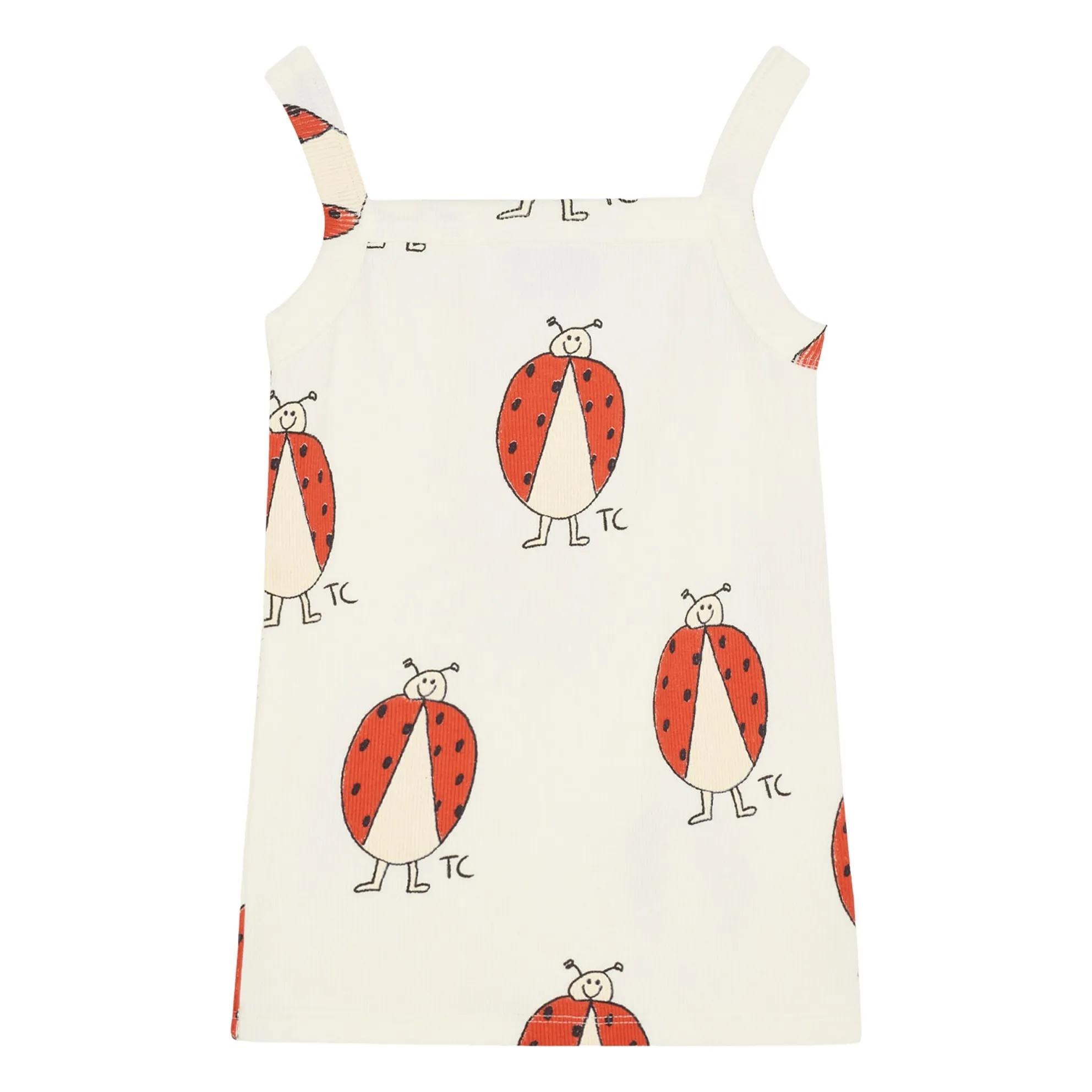 The Campamento Ecru Ladybugs Ribbed Tank Top
